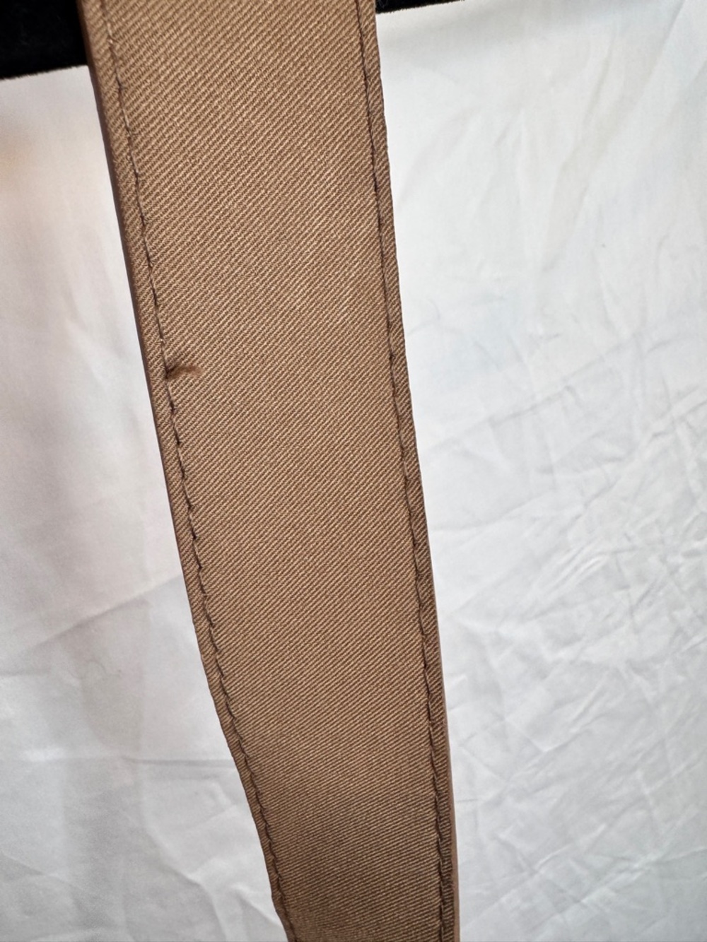 Prada Beige Canvas Strap with Silver Triangle Logo - Picture 8 of 8